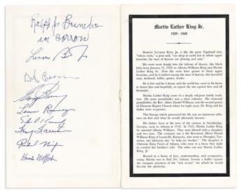 MARTIN LUTHER KING. Obsequies funeral program, signed by several politicians and civil rights leaders.